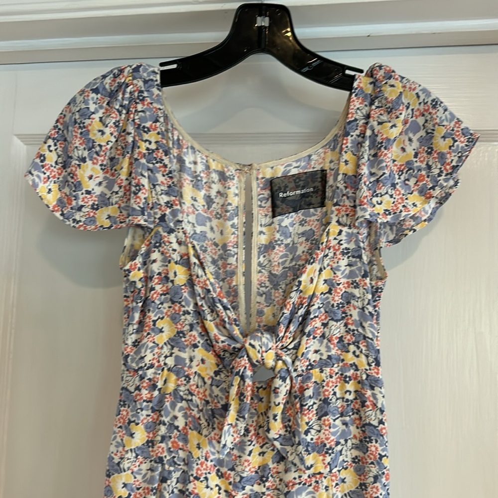 Reformation Elio purple yellow floral dress size 4 - Picture 2 of 4